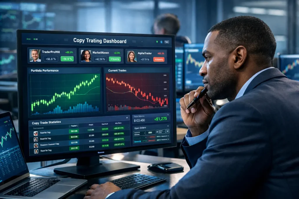 Risk of copy trading for beginners infographic